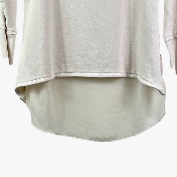 Philosophy Size S Terry Knit Top Sheer Back Sweatshirt Raw Hem Cream - Picture 5 of 10